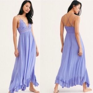 Free People Adella purple lace lined maxi dress L